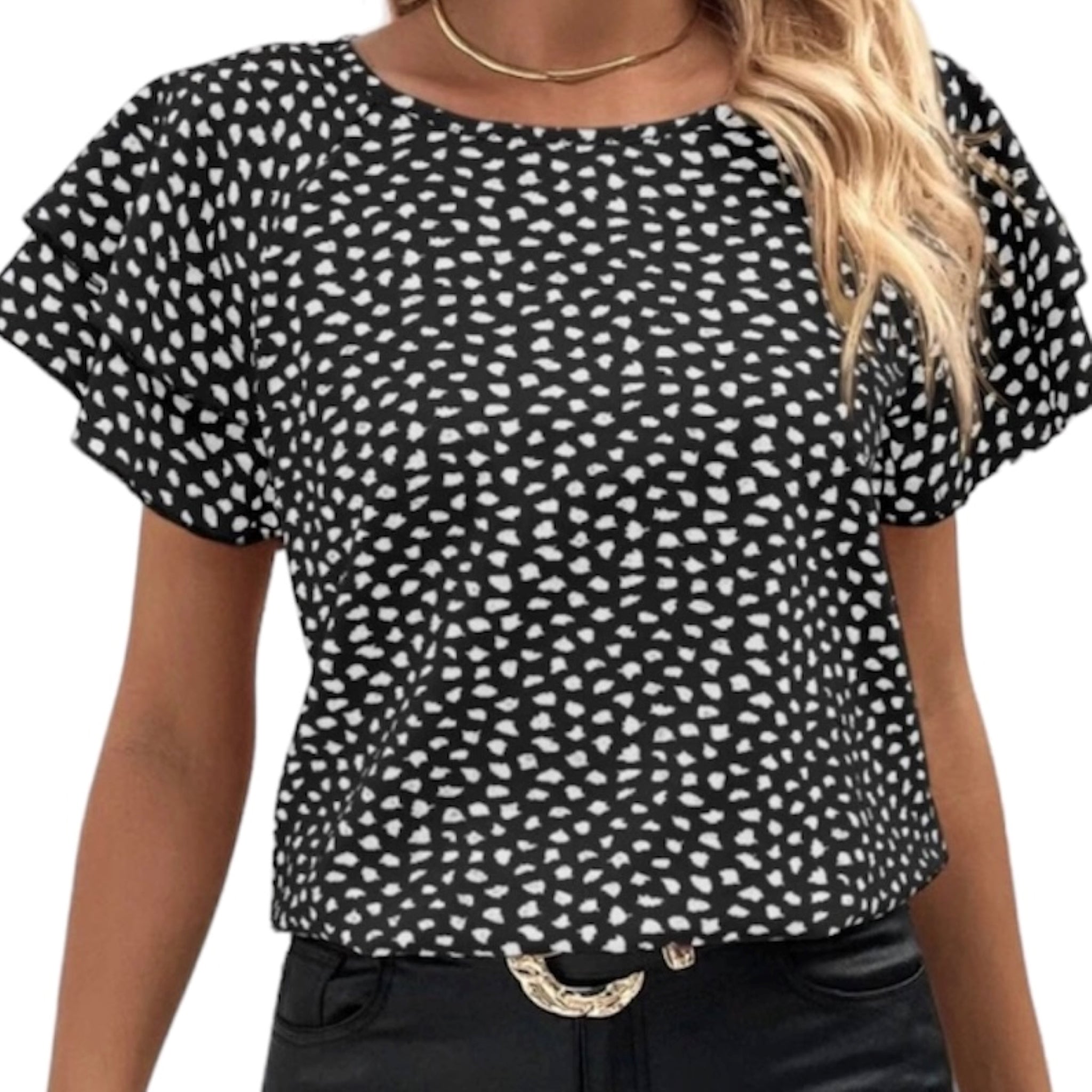 Blouse noire et blanche femme new arrivals