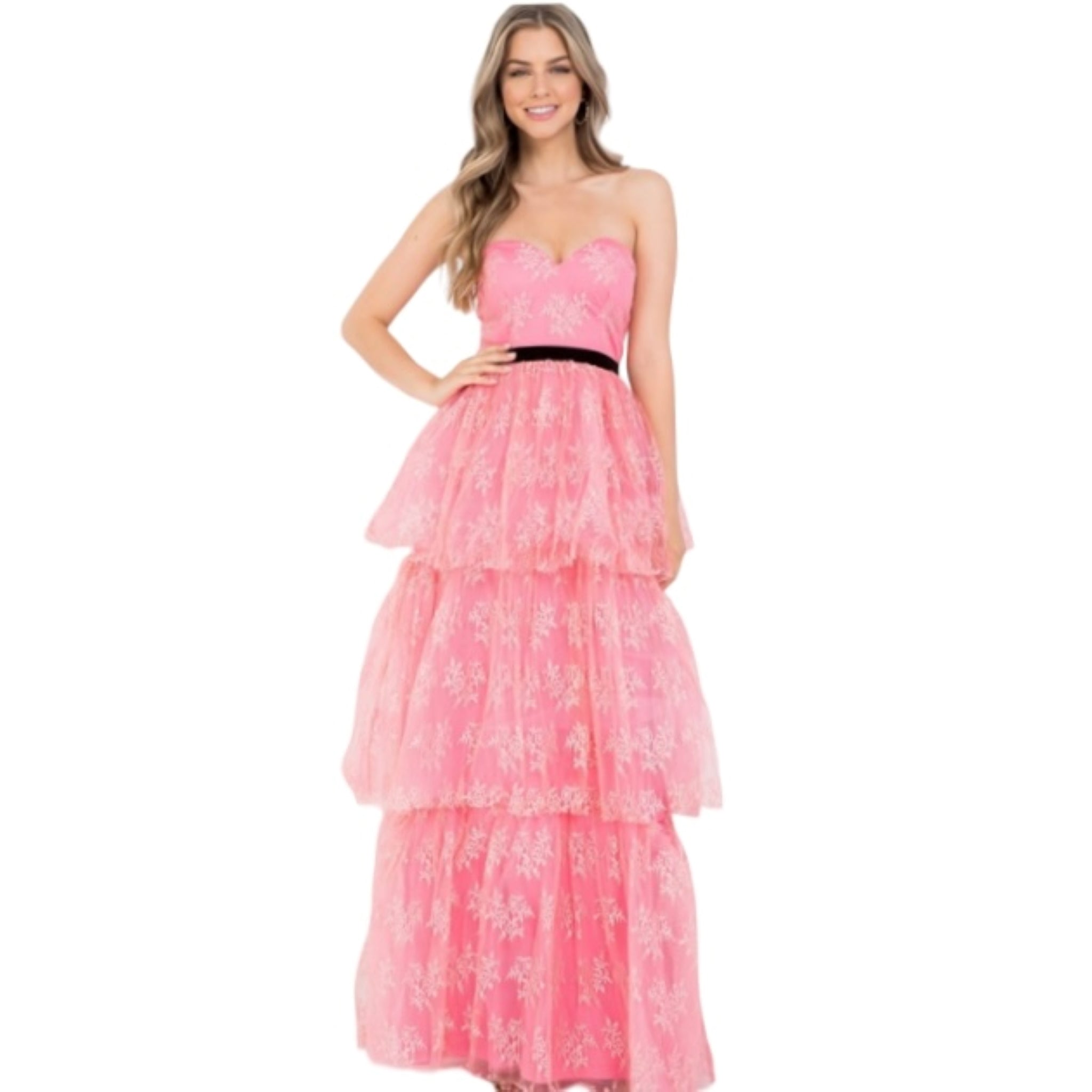 Robe outlet dentelle corail