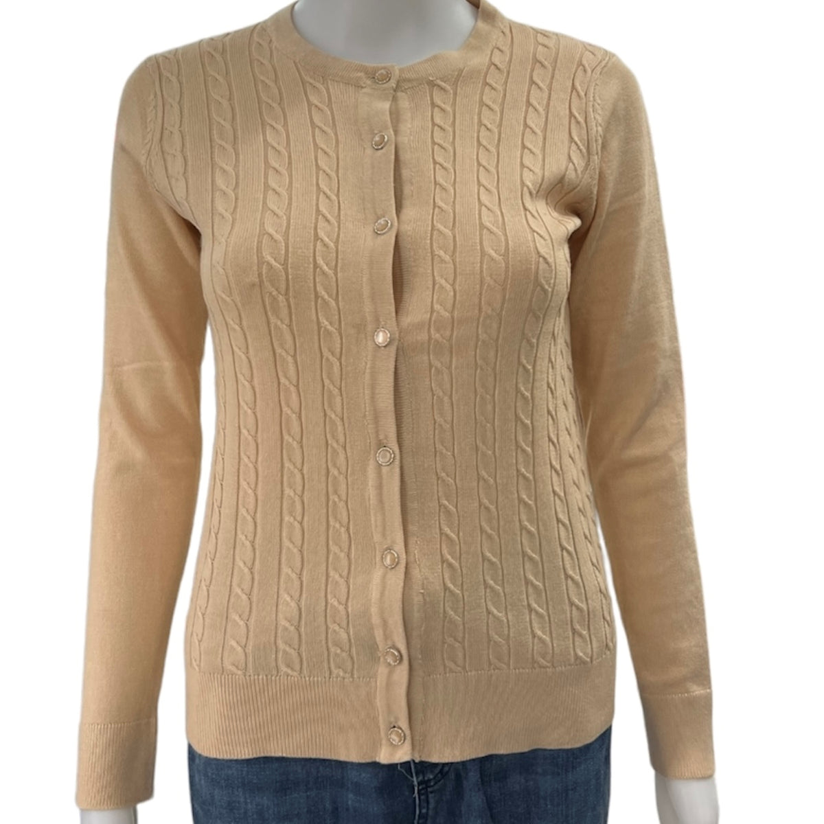 Tricot cardigan Select + Trend #couleur_beige